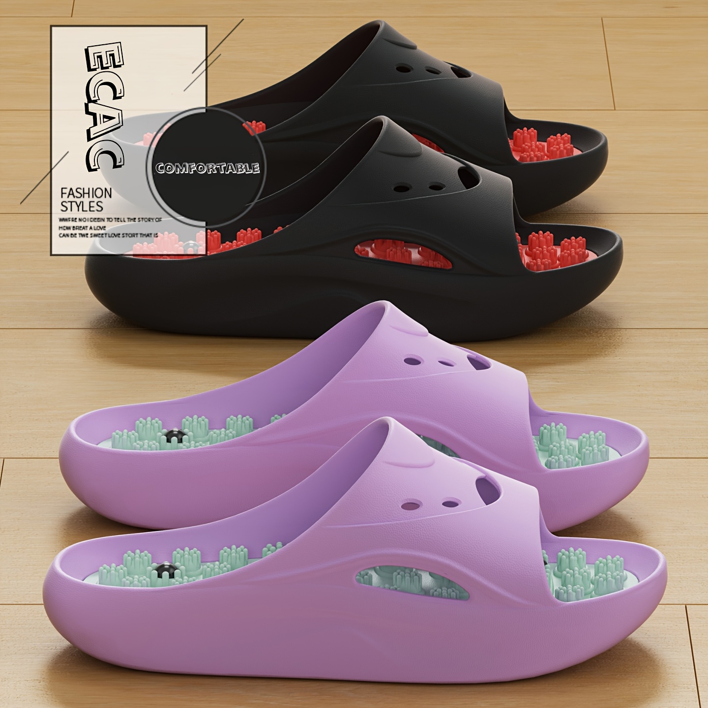 Women Shoes Size To Men - Sandal Pijat EVA Wanita Pria, Sol