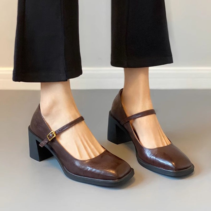 Women'S Shoes Loafers Black - Sepatu Pantofel Retro Sepatu Mary Jane