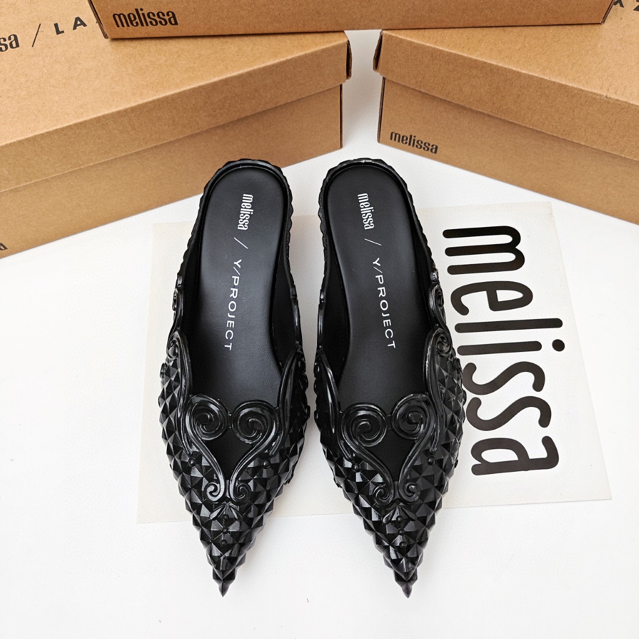 Court Heel Pointed - Mini Melissa Court Sepatu Slip On