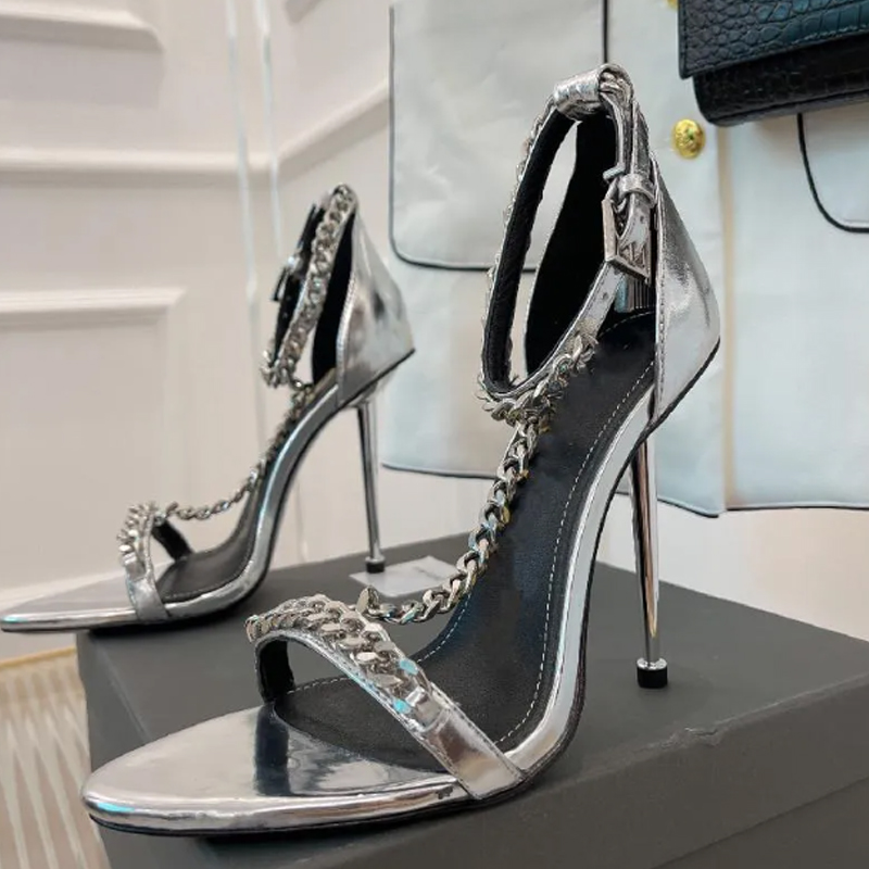 Gold Chain Sandal - T-chain Liontin Kunci Kunci Sandal Hak