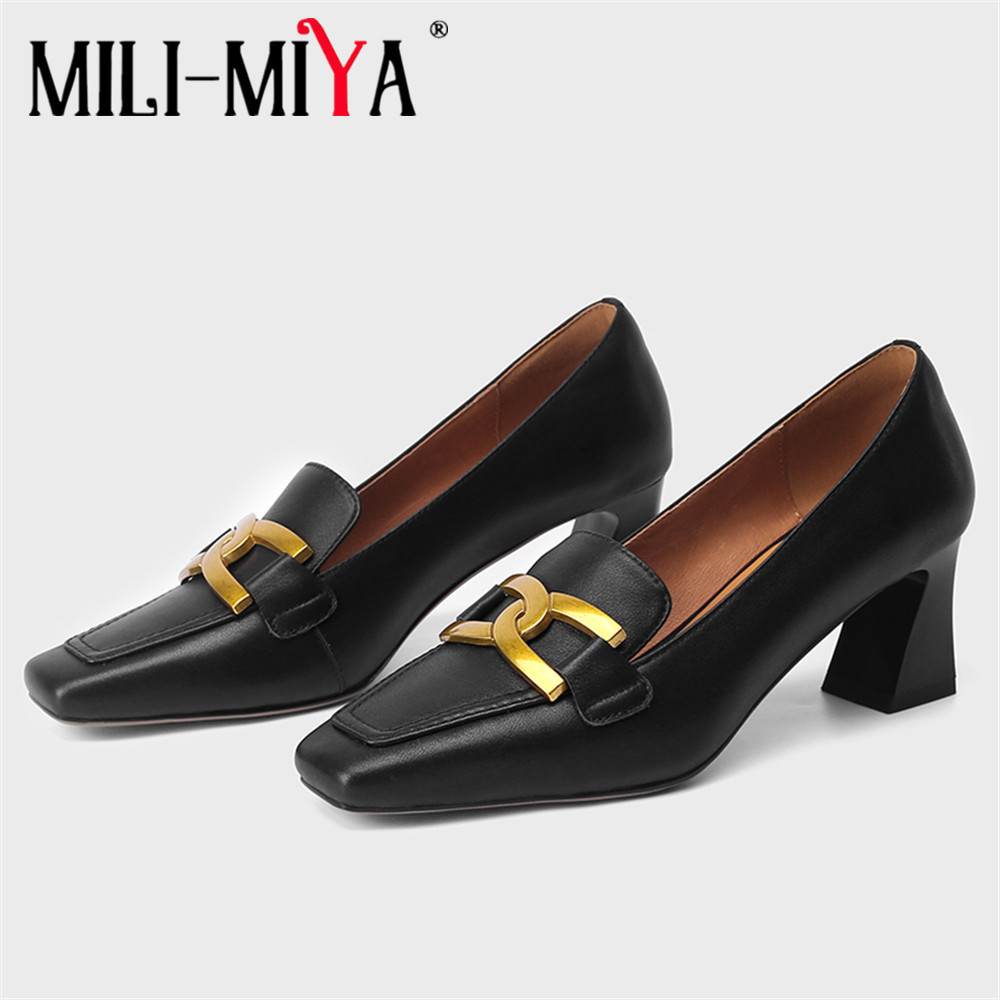 Women'S Shoes Loafers Black - Sepatu Loafer Kulit Asli Baru MILI-MIYA