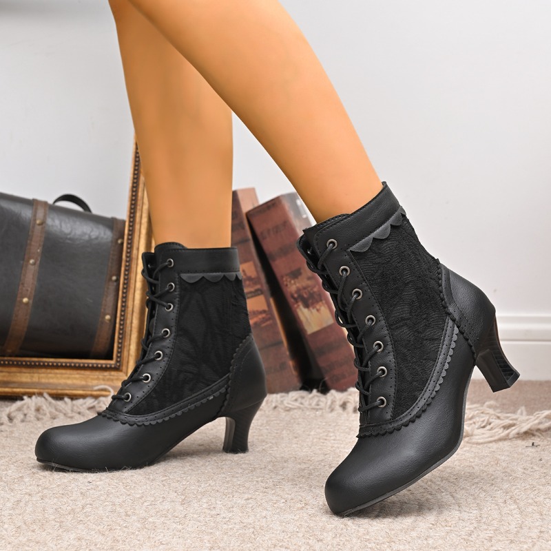 Court Heel Pointed - Sepatu Boots Pengantin Wanita Hak Sedang