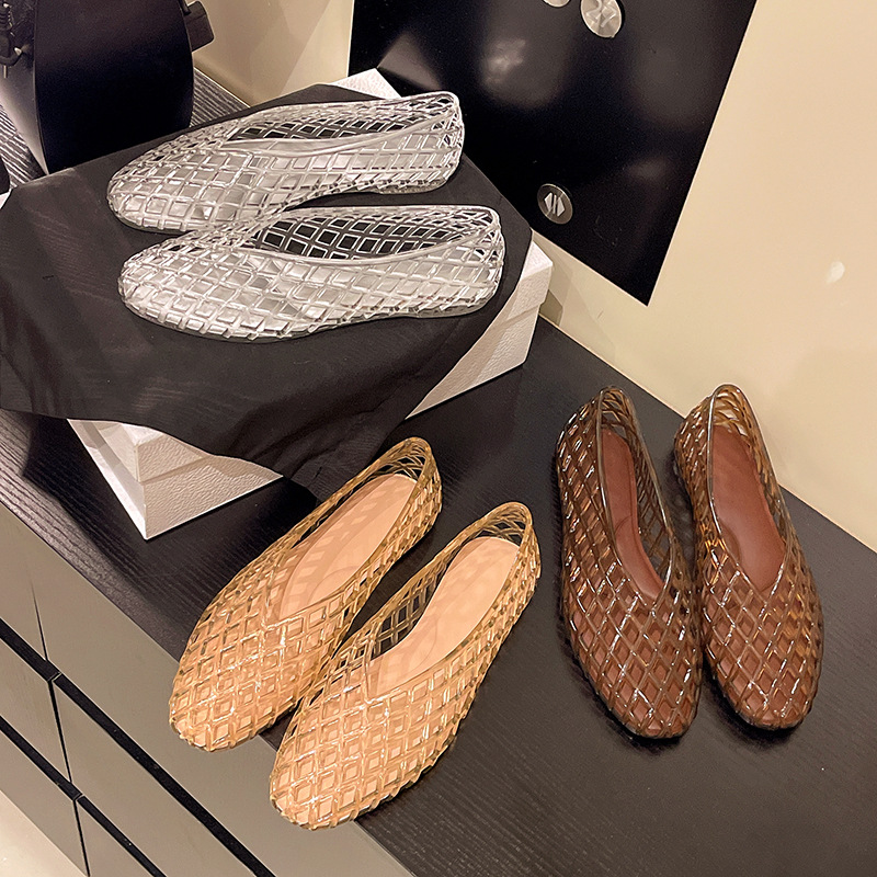 Jelly Sandal Women - Sepatu Jelly Kristal V-mouth Baru Modis,