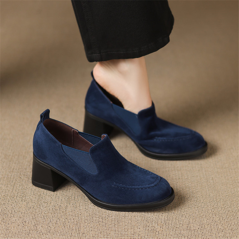 Women'S Shoes Navy Blue - Sepatu Wanita Suede Domba Musim Semi/Musim