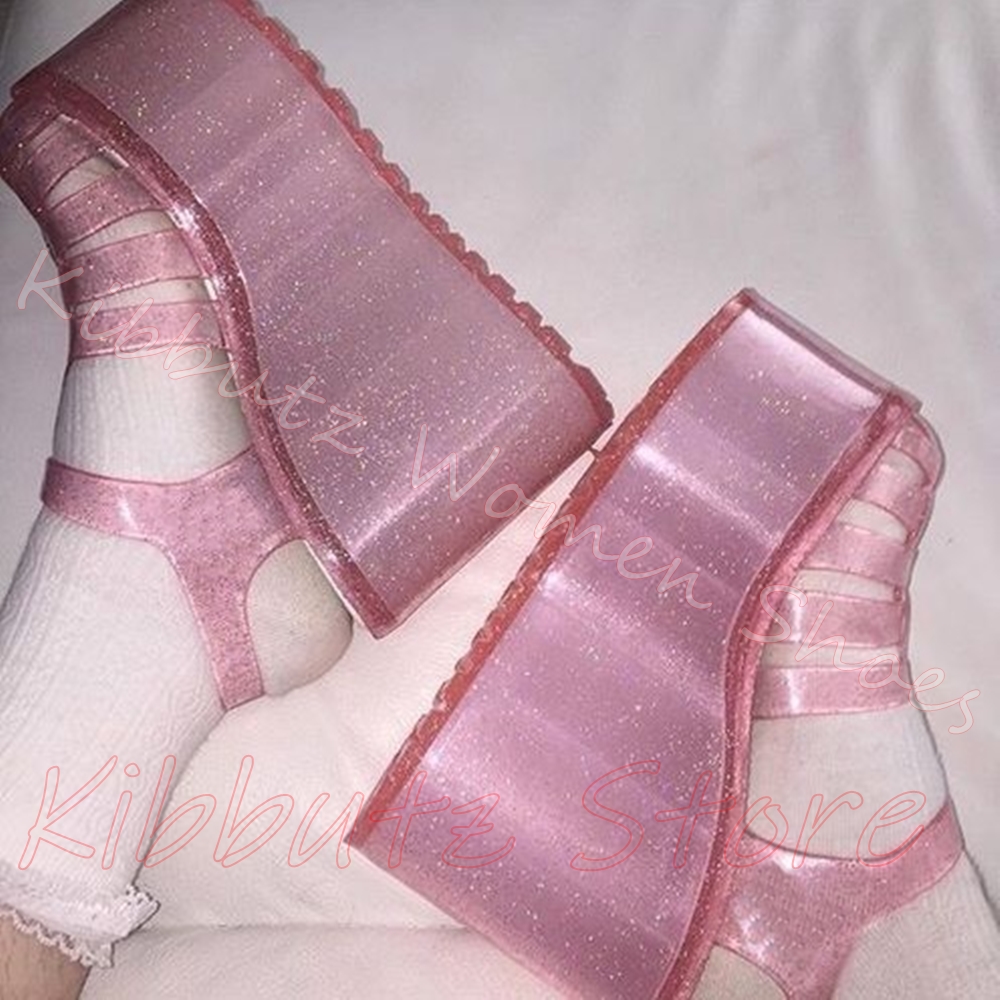 Sandal Jelly Glitter Platform  - Jelly Sandal Women ulasan dan harga