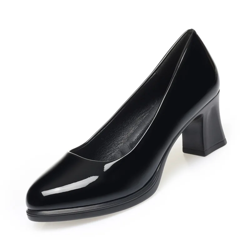 Sepatu Kulit Cerah Dangkal Ber - Court Heel Pointed ulasan dan harga