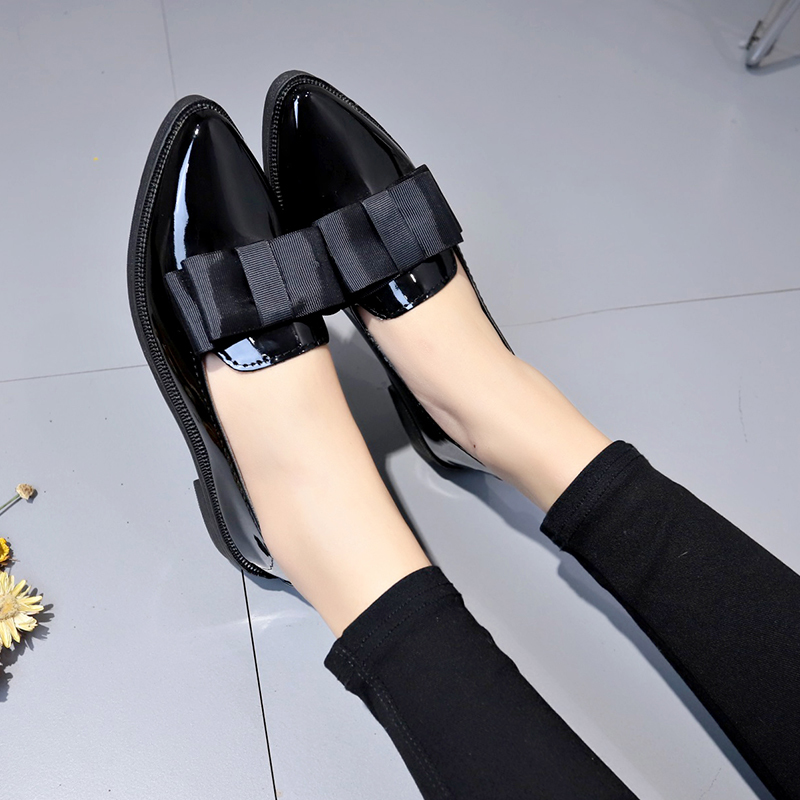 Sepatu Flat Berujung Runcing d - Women'S Shoes Loafers Black ulasan dan harga