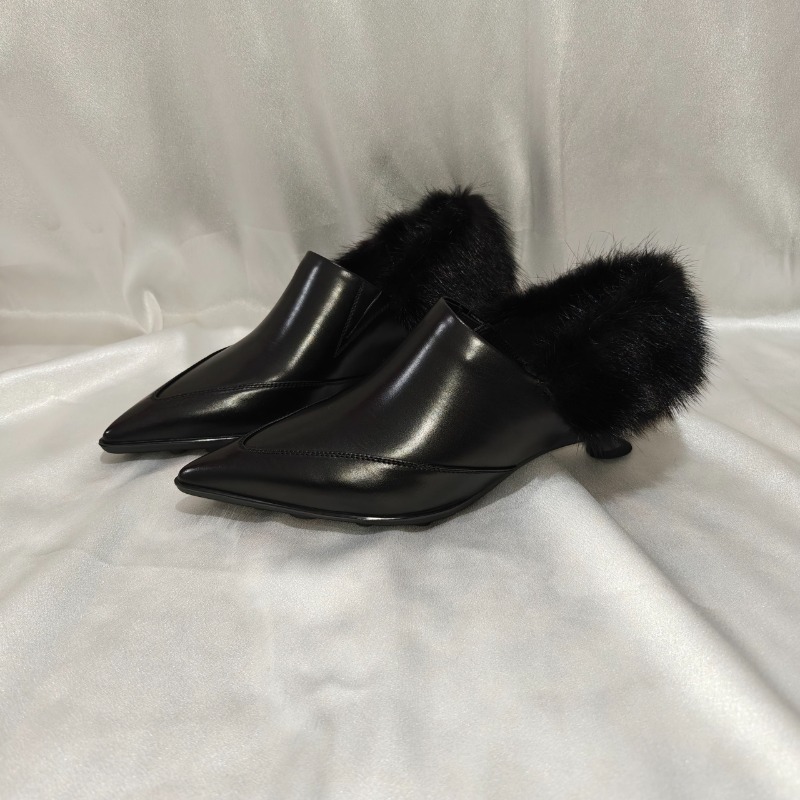 Sepatu kulit asli ujung runcin - Women'S Shoes Loafers Black ulasan dan harga
