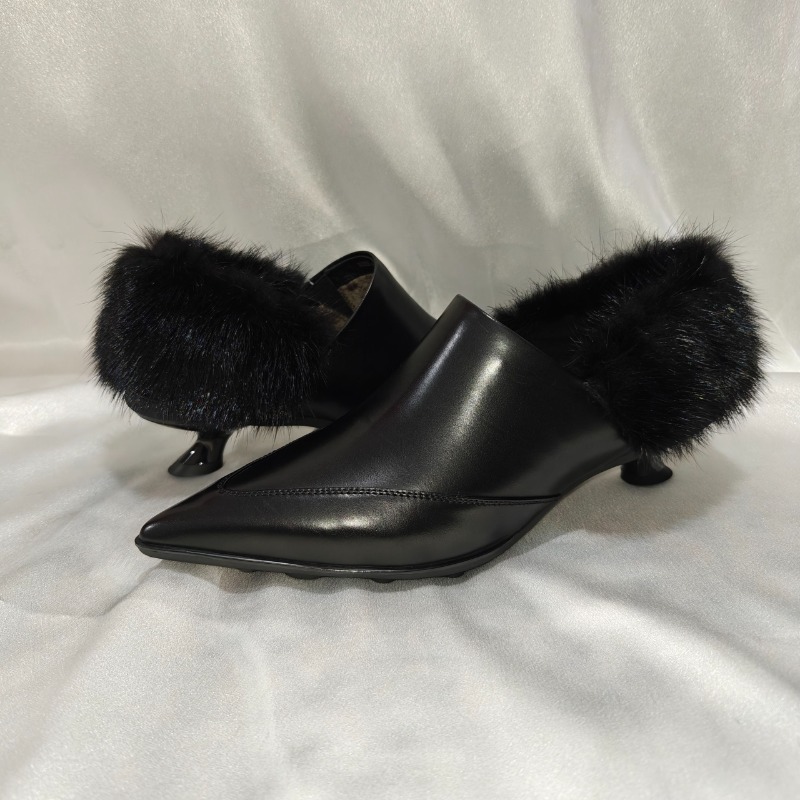 Sepatu kulit asli ujung runcin - Women'S Shoes Loafers Black ulasan dan harga