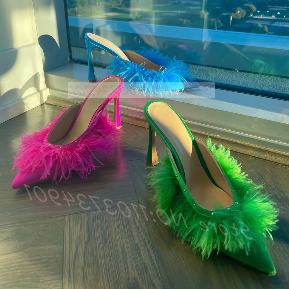 Sepatu Mules Wanita Berhak Tin - Court Heel Pointed ulasan dan harga