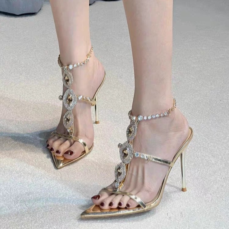 Sandal Wanita Mewah Berhias Ba - Gold Chain Sandal ulasan dan harga