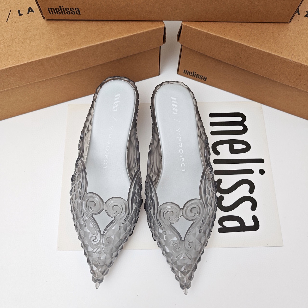 Mini Melissa Court Sepatu Slip - Court Heel Pointed ulasan dan harga