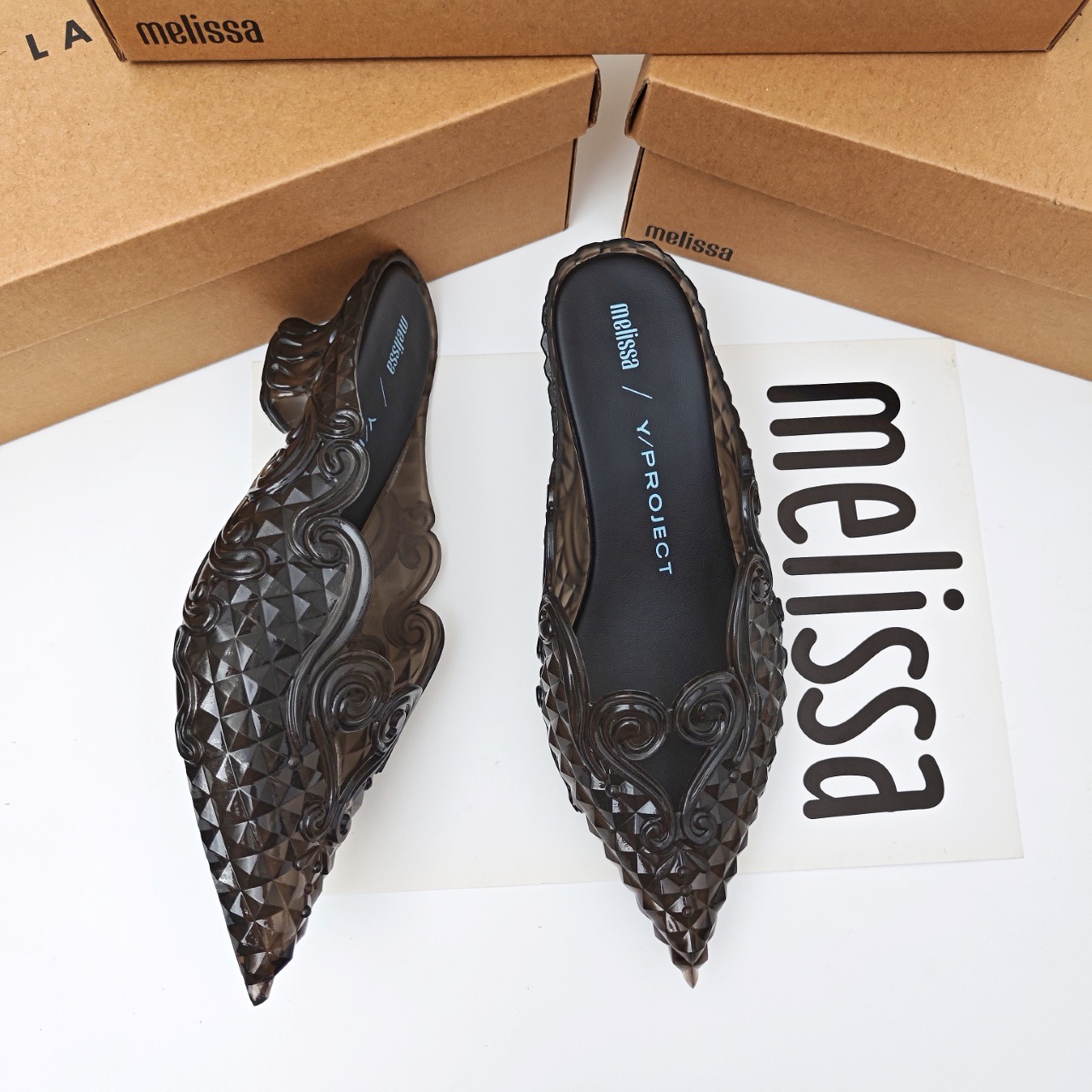 Mini Melissa Court Sepatu Slip - Court Heel Pointed ulasan dan harga