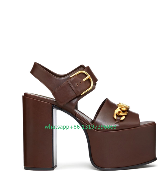 Sandal wanita hak tinggi, sand - Gold Chain Sandal ulasan dan harga