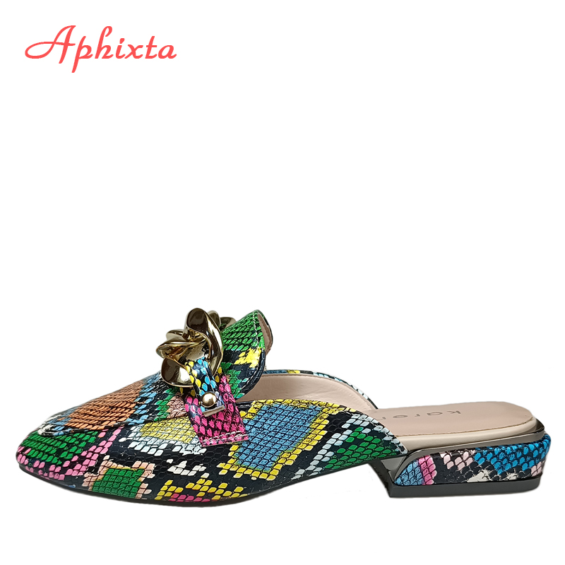 Aphixta Sepatu Ujung Kotak Wan - Gold Chain Sandal ulasan dan harga