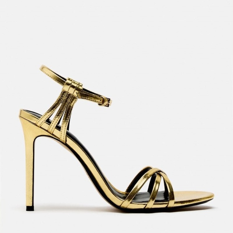 Sandal Hak Tinggi Minimalis Mo - Gold Chain Sandal ulasan dan harga
