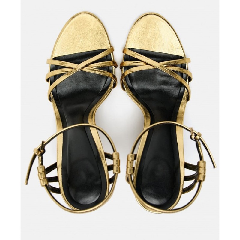 Sandal Hak Tinggi Minimalis Mo - Gold Chain Sandal ulasan dan harga