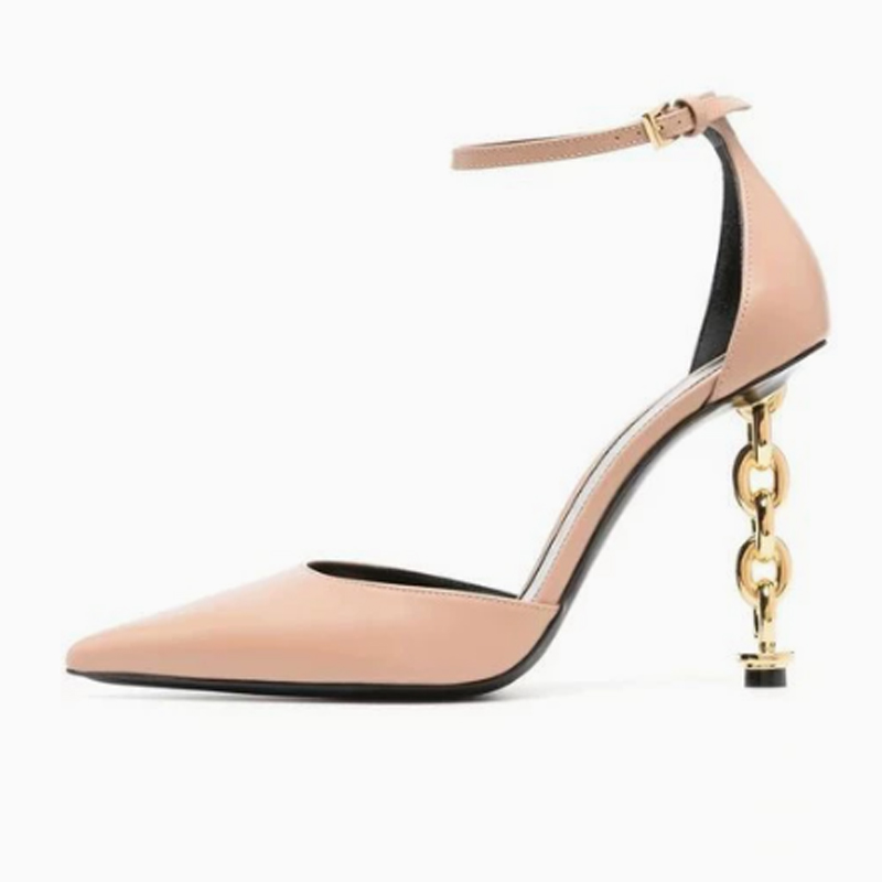 Sandal Stiletto Hak Tinggi Ran - Gold Chain Sandal ulasan dan harga