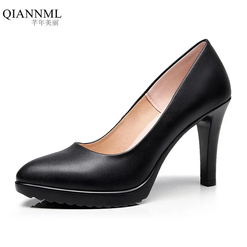 Sepatu Kulit Hitam Elegan Modi - Court Heel Pointed ulasan dan harga