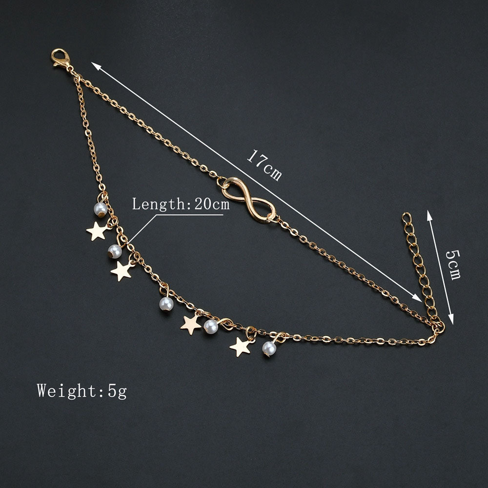 Sederhana Rumbai Double Star P - Gold Chain Sandal ulasan dan harga