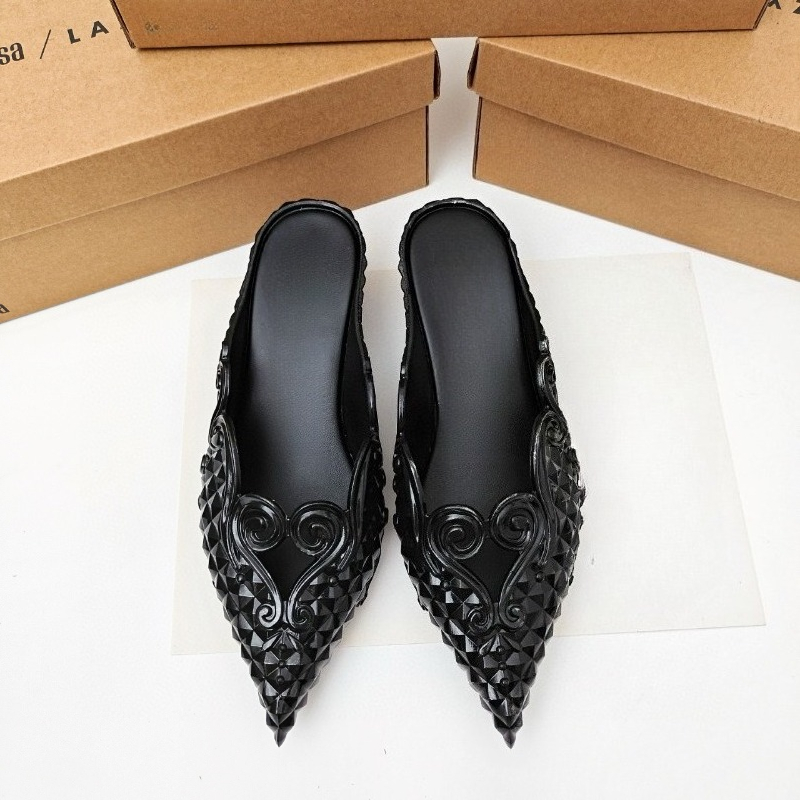 Sepatu Wanita Sandal Hak Renda - Court Heel Pointed ulasan dan harga