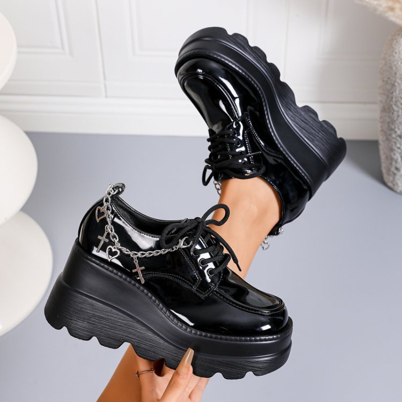 Sepatu Kulit Platform Hitam Me - Women'S Shoes Loafers Black ulasan dan harga